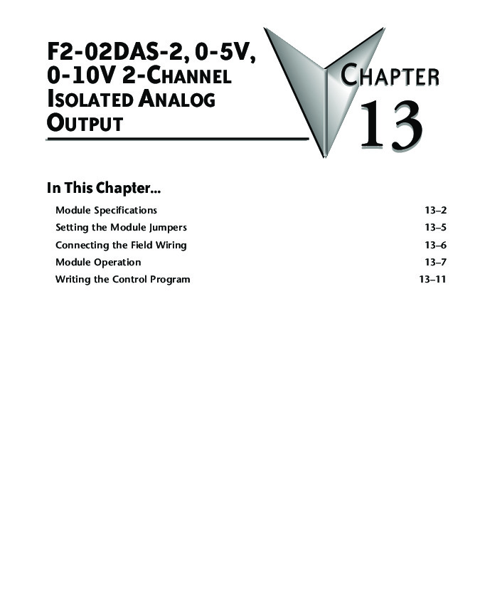 First Page Image of F2-02DAS-2  D2-ANLG-M DL205 Analog IO Module Data Sheet.pdf